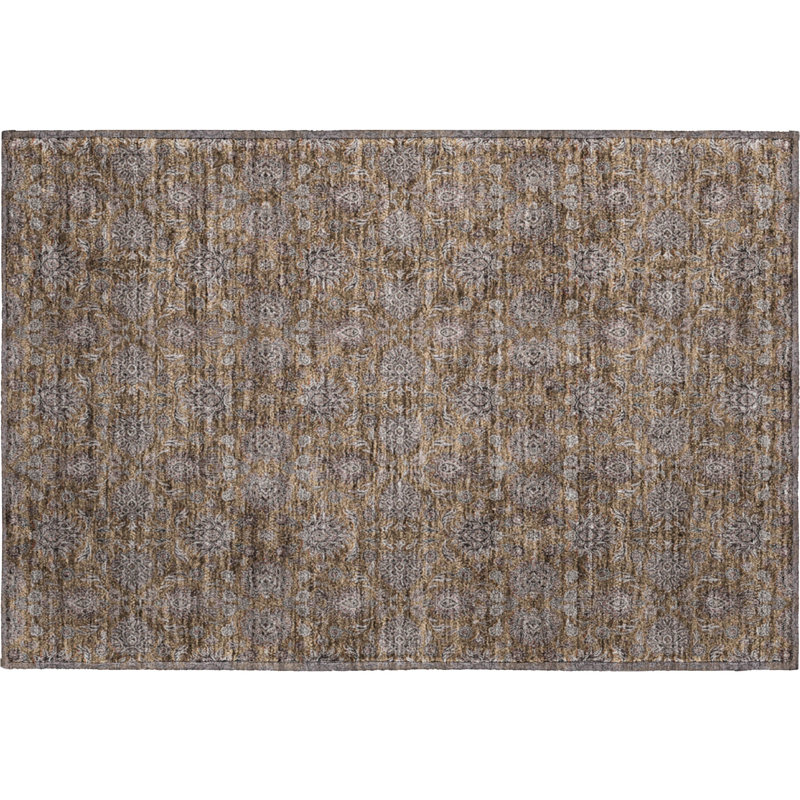Premium Machine Washable Prisco Chocolate Rug, Rectangle 1'8" x 2'6"