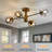 Modern Semi Flush Mount Ceiling Light Fixture, 4-Light Gold Mid Century Chandelier With Glass Globe,Ceiling Lighting