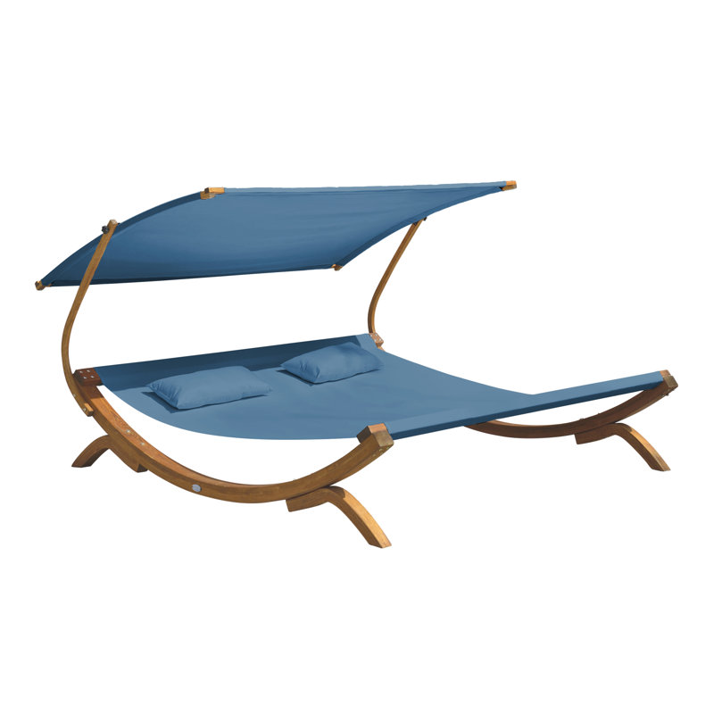Bre 200cm Long Reclining Double Chaise with Cushions, Blue