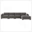 Canapé modulaire de 130 po en forme de L avec table pliante et port double, poches de rangement latérales, 2 coussins d'accoudoirs, repose-pieds à mouvement libre, mousse haute densité, chenille, 5 sièges,-66704710