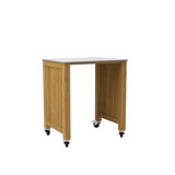 Fresco Ceramic Top Under Counter Refrigerator Cabinet On Wheels - Taupe
