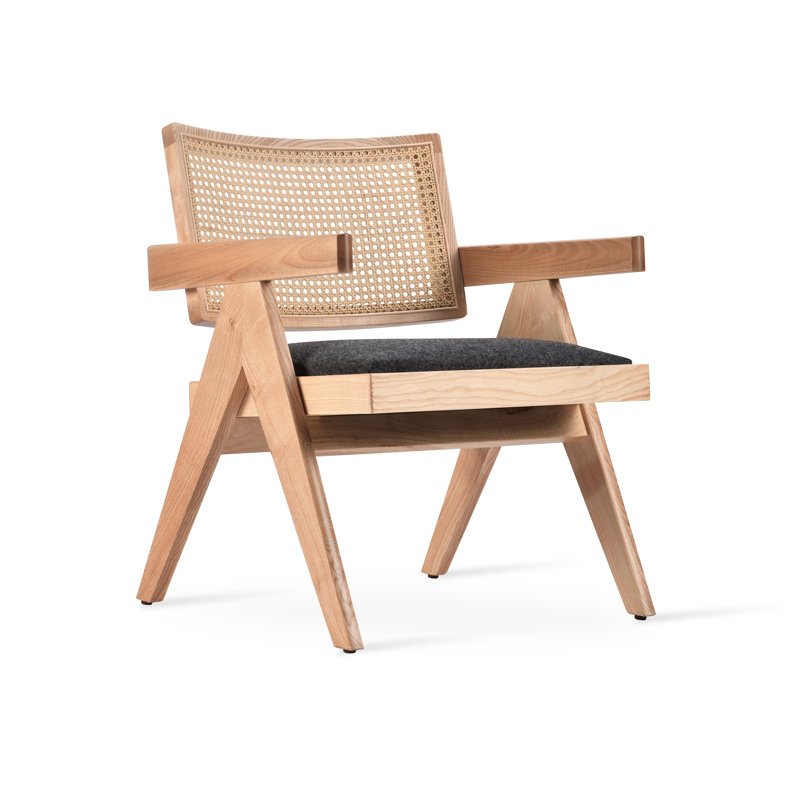 Fauteuil en osier Pierre J, Gris foncé, Frêne naturel