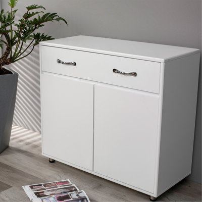 Two Door Side Table-White