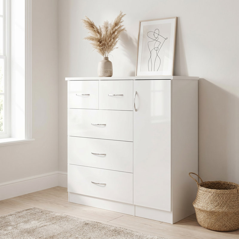 Cascio 1 Door Wardrobe, White Gloss