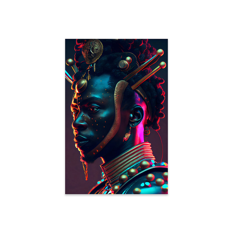 Afrofuturist African Royalty King II Print On Acrylic Glass