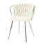 2 chaises de salle à manger modernes en lin blanc - Pieds en métal électroplaqués, ergonomiques et élégants pour la chambre à coucher, assise éponge épaisse, base, réglable, antidérapante, silencieuse, hauteur réglable, silencieuse, silencieuse-1732854289-1732854290