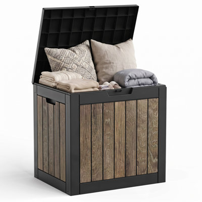 40 Gallon Outdoor Deck Box, Lockable Waterproof Resin Storage Container