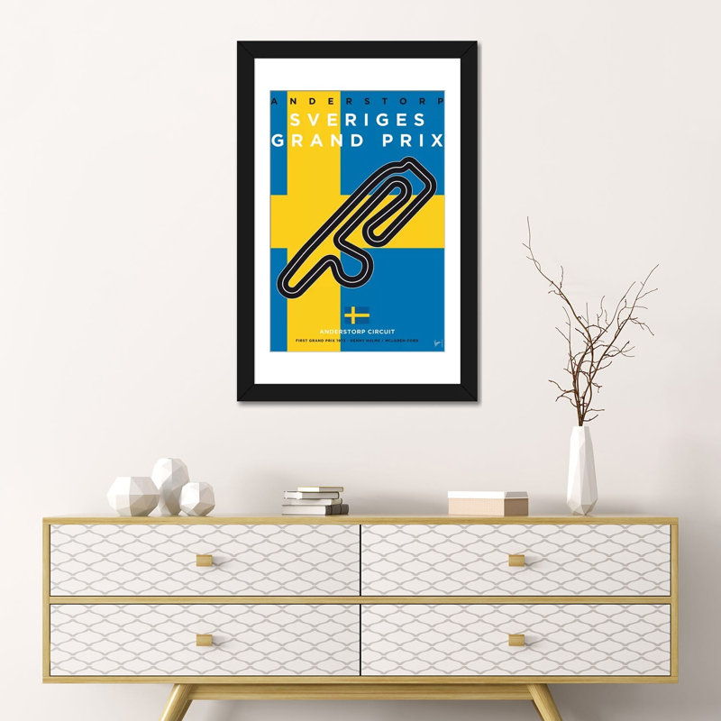 Impression sur toile, "Minimal Movie", Papier d'art encadré noir, H 32 po x l 24 po x P 1 po, Blanc