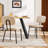Dining Chairs Set Of 2, Upholstered Mid Century Modern Kitchen Dining Room Accent Chairs With Faux Leather Cushion Seat & Metal Legs For Kitchen, Living Room-2043465896-2015444209