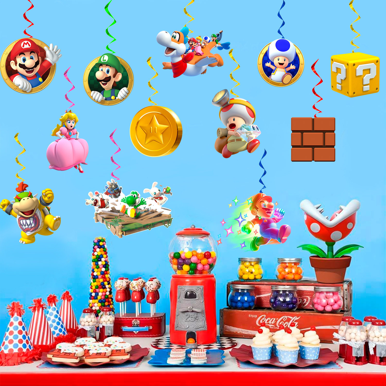 Dakota Fields Mario Birthday Decorations Spiral | Wayfair