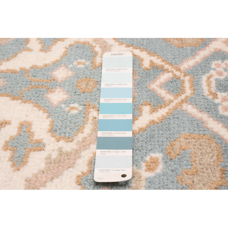One-of-a-Kind 2'7" X 9'10" New Age Runner Wool Area Rug in Light Blue