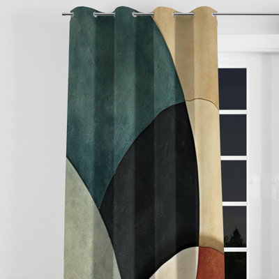 Avalinn - Abstract Collages Grommet Curtain - Velvet Room Darkening - 1 panel