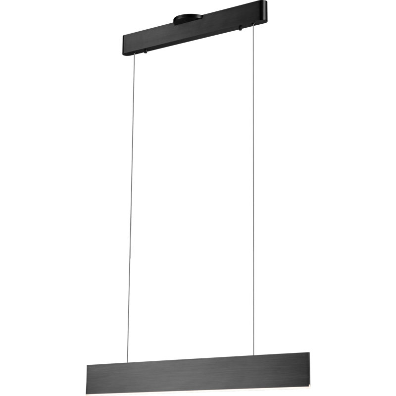 Lustre carré / rectangulaire à DEL Rheims, Gris foncé satiné