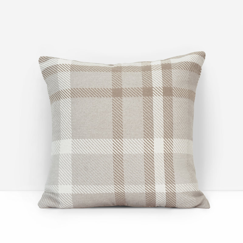 Housse de coussin d'extérieur carré Pacifica, Chanvre Tartan, 24 po x 24 po