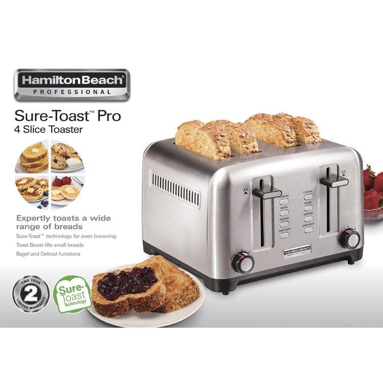 Best Buy: Hamilton Beach Professional Sure-Toast 4-Slice Wide-Slot Toaster  STAINLESS STEEL 24991