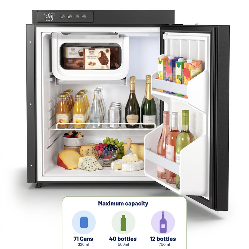 65L Built-In Refrigerator, Dual-Zone Compressor Fridge & Freezer Suitable for RV