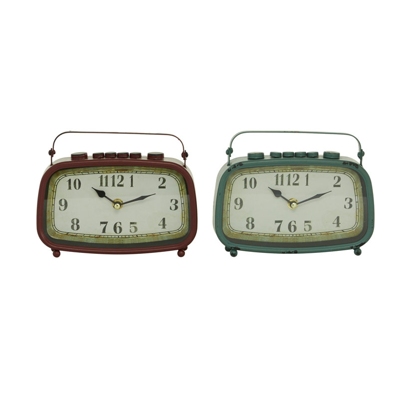 Mechanical Tabletop Clock, Green/Red