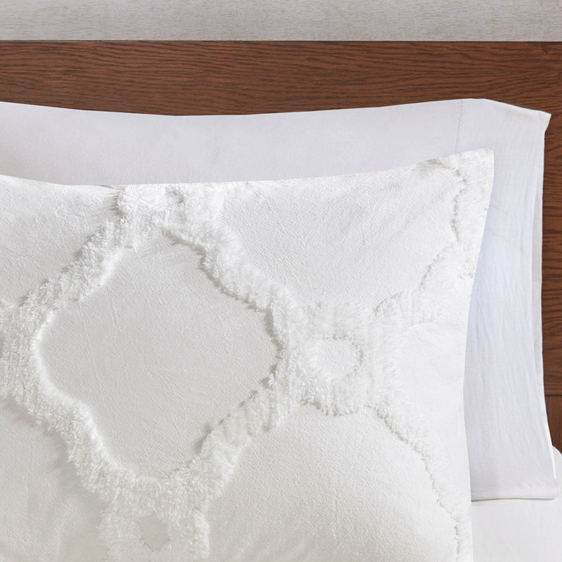 Édredon en coton chenille double / grand - Shabby Chic`` 2 taies décoratives incluses 3 pièces de literie géométrique classique