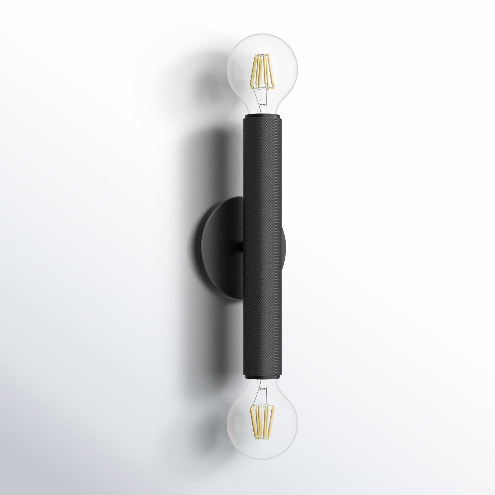 Cabot 2-Light Dimmable Armed Sconce, 12" H x 4.7" W x 3.3" D, Black