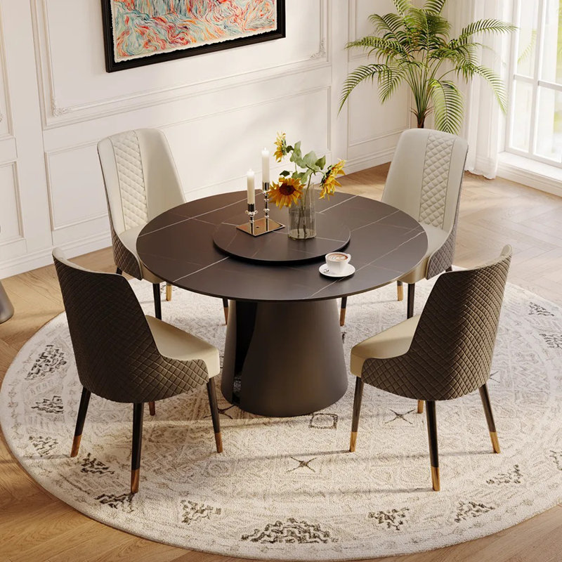 Table de salle à manger CR039AEH-WFUS1, Noir, H 29,53 po x L 51,18 po x l 51,18 po, Noir