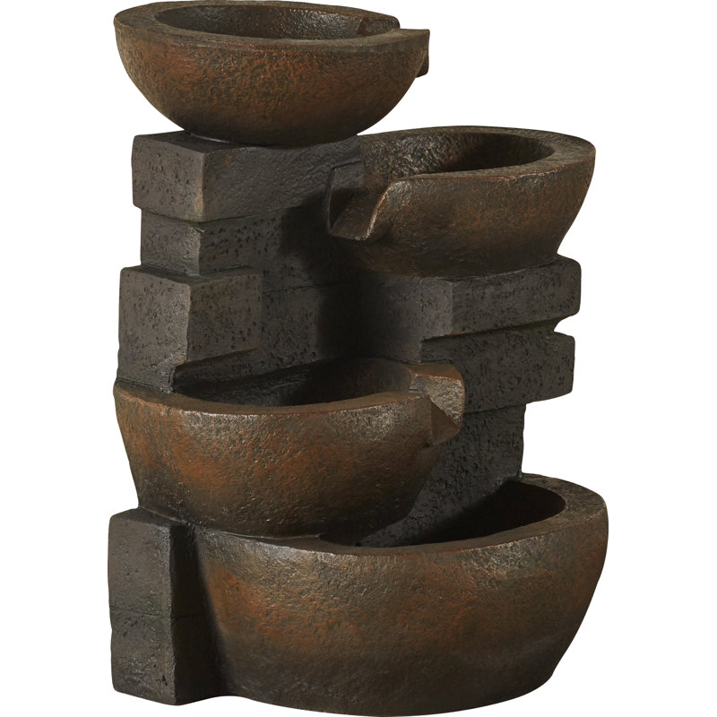 Weather Resistant Cascade Fountain with Lights