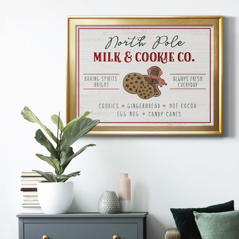 " Milk And Cookie Co ", Gold, 22.5" H x 30.5" W x 1" D