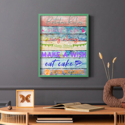 Birthday Rules Framed Print - Solid Wood
