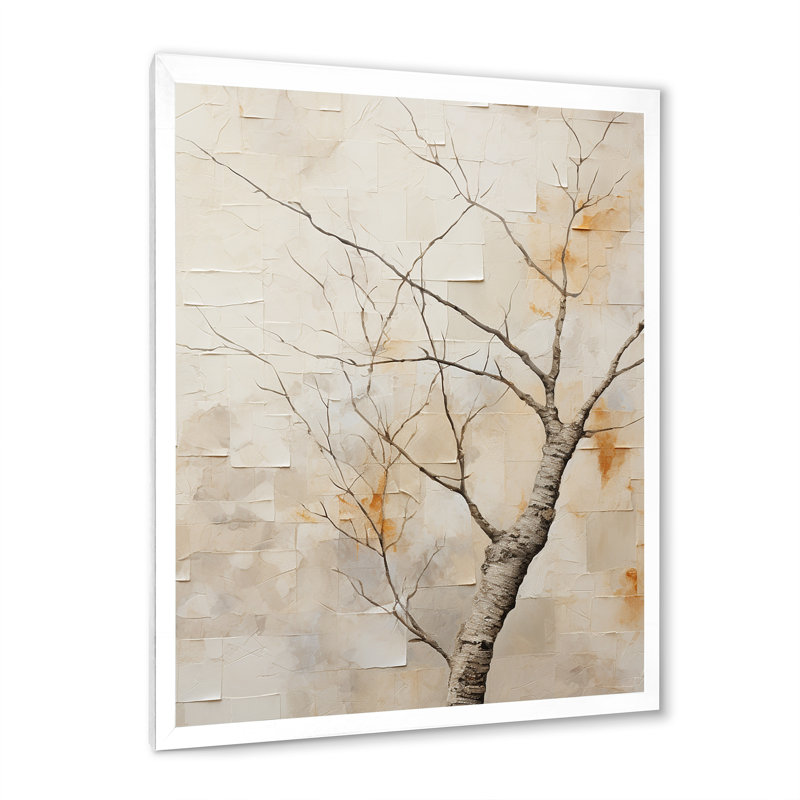 Minimalisme Sycamore Tree Landscape I, reproduction d'art sur toile, H 20 po x l 12 po x P 1 po, Cadre simple blanc