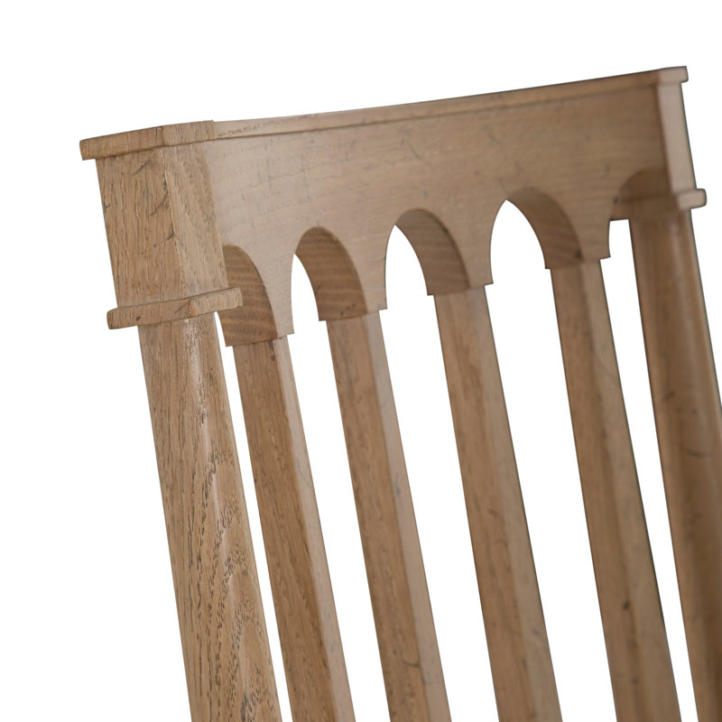 Mathis Wood Sculpted Back Dining Side ChaiRr, Rustic French Oak