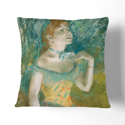 Portrait Of A Ballet Ballerina Dancer By Edgar Degas Square Throw Cushion