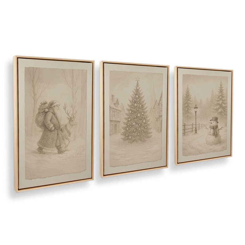 Voyage de Noël, impressions sur toile, H 19 po x l 39 po, Impression encadrée sans passe-partout, Érable américain