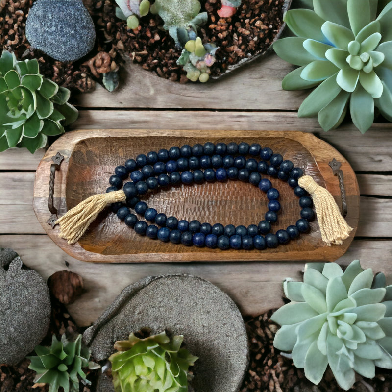 Boho Bead Garland-Navy Blue, Navy Blue