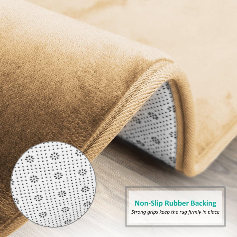 Ultra Soft and Absorbent Memory Foam Contour Mat with Non-Slip Backing, Camel/Gold