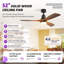 Kemp 52" 3 - Blade LED Modern Classic Ceiling Fan with Remote Control and Light Kit Included-721520782