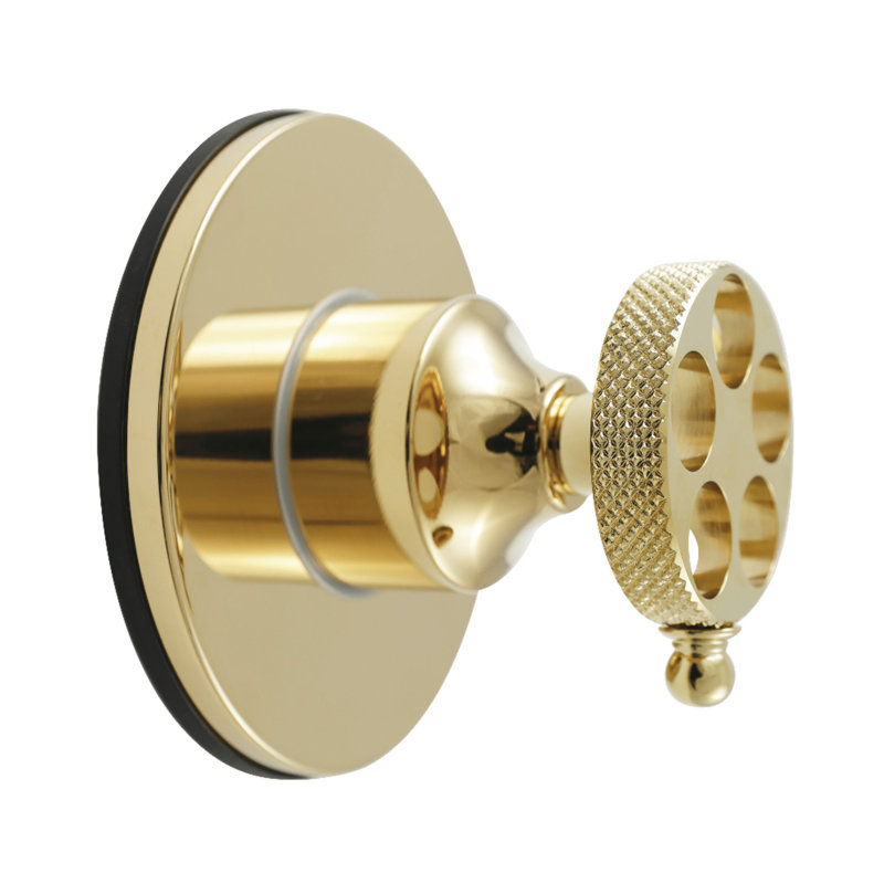 Kingston Brass Webb Single-Handle Three-Way Diverter Valve With Round Trim Kit, Polished Brass