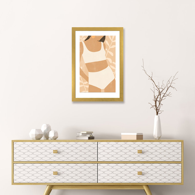 «Sunbather IV» - reproduction d'art, H 24 po x l 16 po x P 1 po, Papier doré