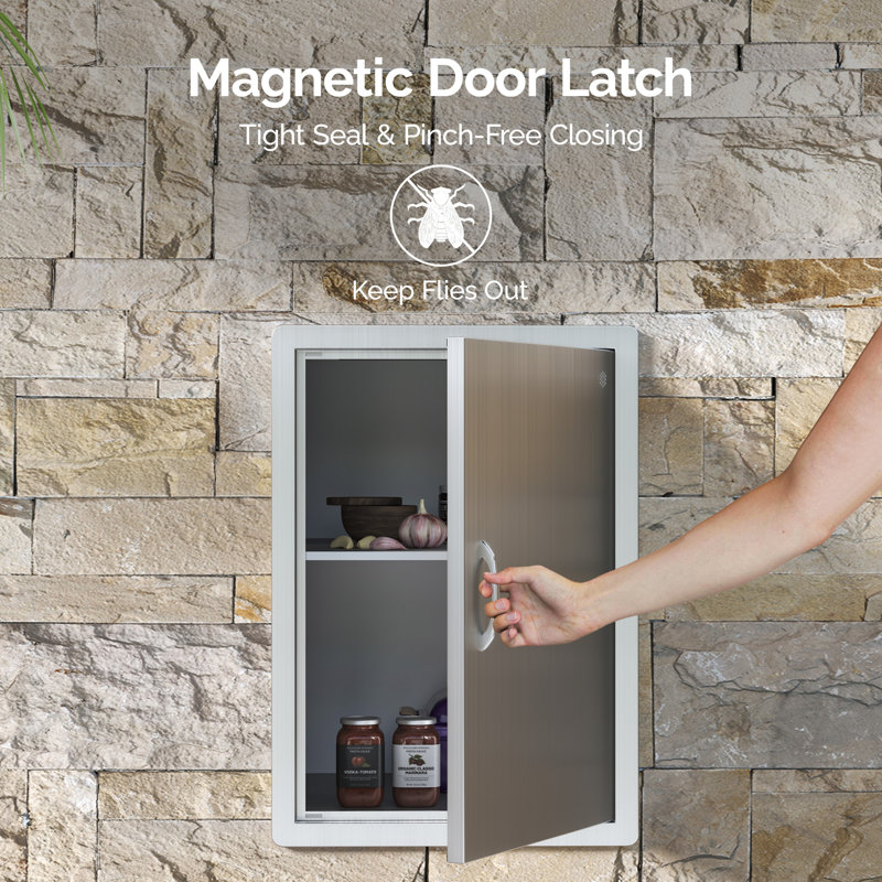 Porte d'entrée simple en acier inoxydable 304 avec trous d'aération Sersper