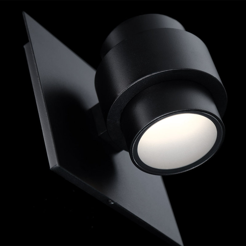 Barrel LED Outdoor Sconce, 5" H x 4.44" W x 5.25" D, Black