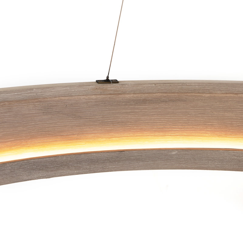 Baum 1 - Light Chandelier, Walnut Veneer, 25" H x 33" W x 33" D
