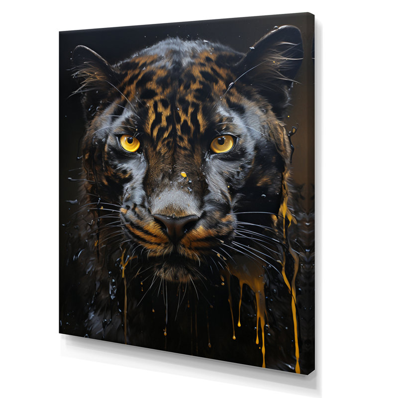 Ebony Panther Drips - reproduction sur toile, H 44 po x l 34 po x P 1,5 po, Toile tendue