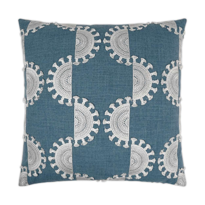 Coussin Solara, Bleu, Carré 20 po