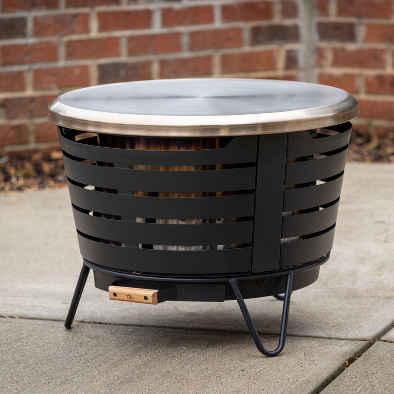 Gold Round Stainless Steel Patio Fire Pit Tabletop Cover