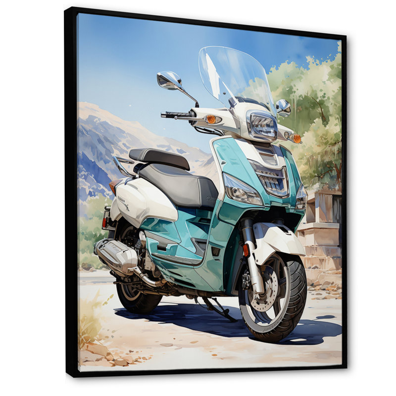 «Dornburg Scooter Touring Companion III», reproduction sur toile, H 44 po x l 34 po x P 1,5 po, Cadre flottant noir