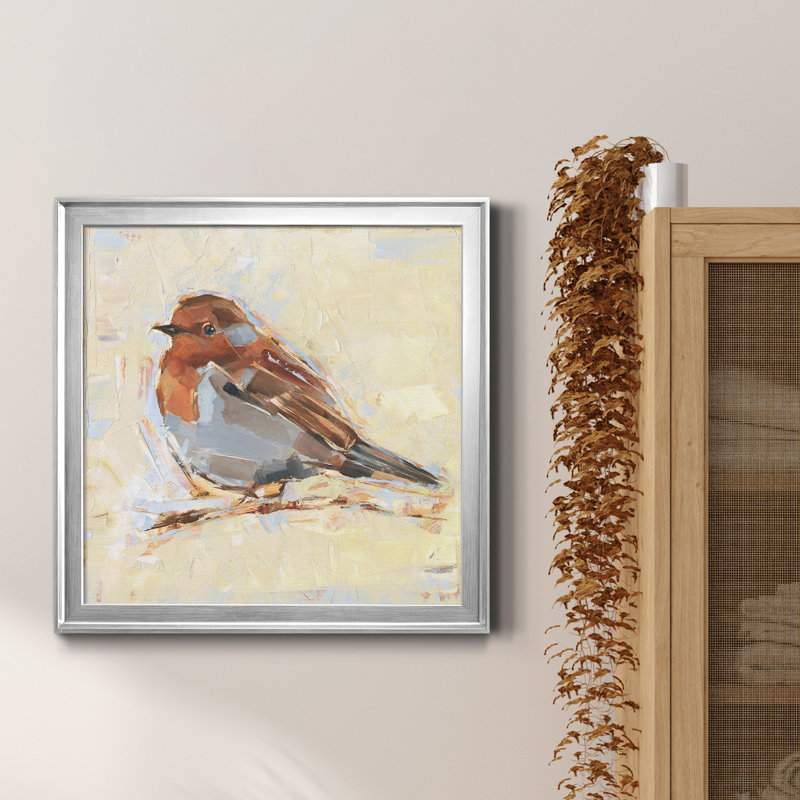 Oiseau variété I - reproduction de cadre photo sur toile, Cadre argenté, H 30,5 po x l 30,5 po x P 1,5 po