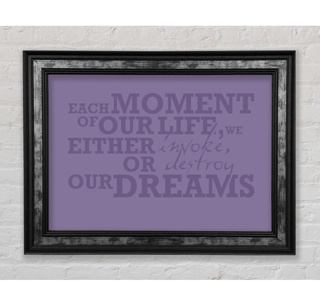 Nutrioso Motivational Quote Each Moment Of Our Life Pink Framed Print Wall Art