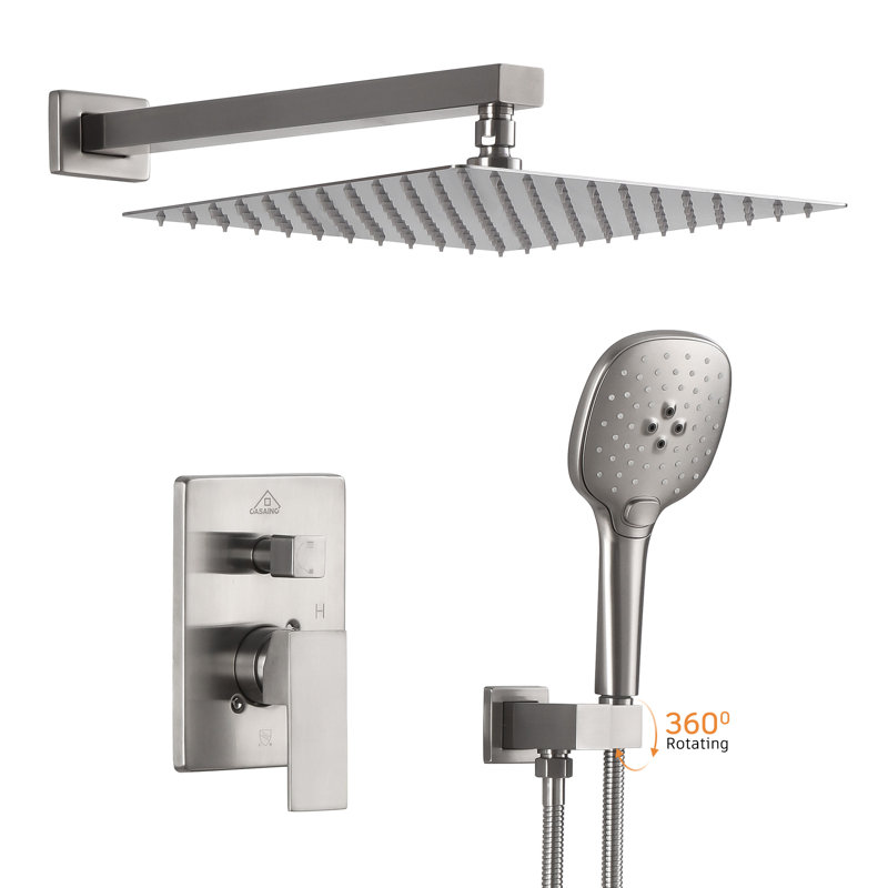 Robinet de douche avec valve brute, Nickel brossé
