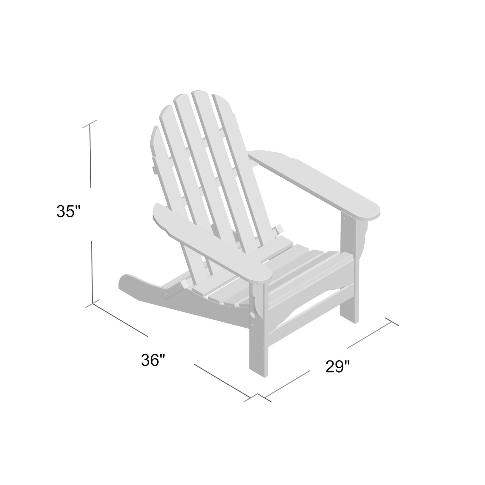Leighton Foldable Outdoor Adirondack Set, White
