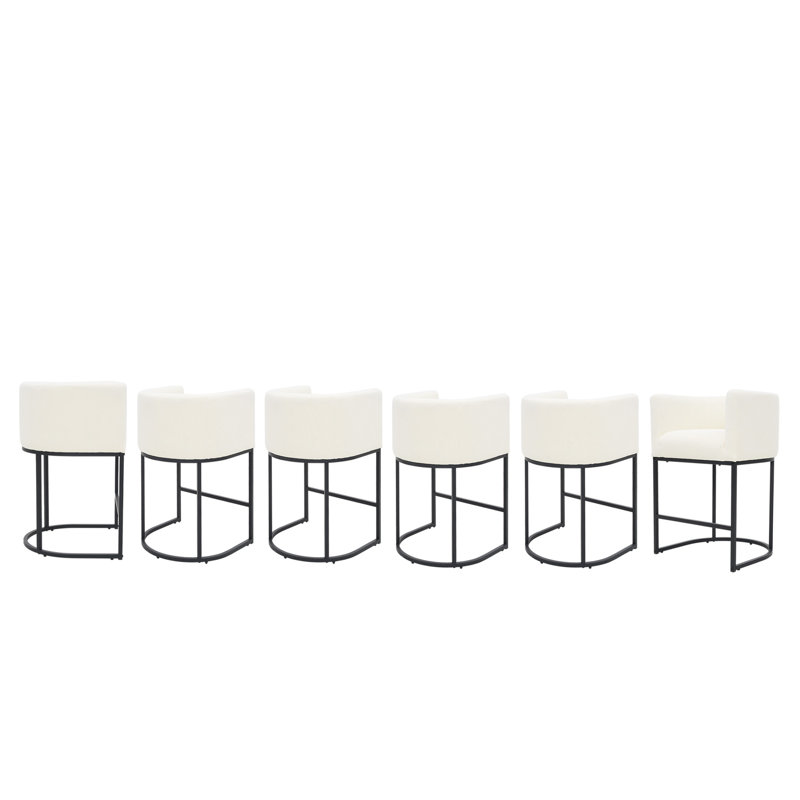 Tabouret de baril de comptoir 26 po, Blanc, 6, Noir