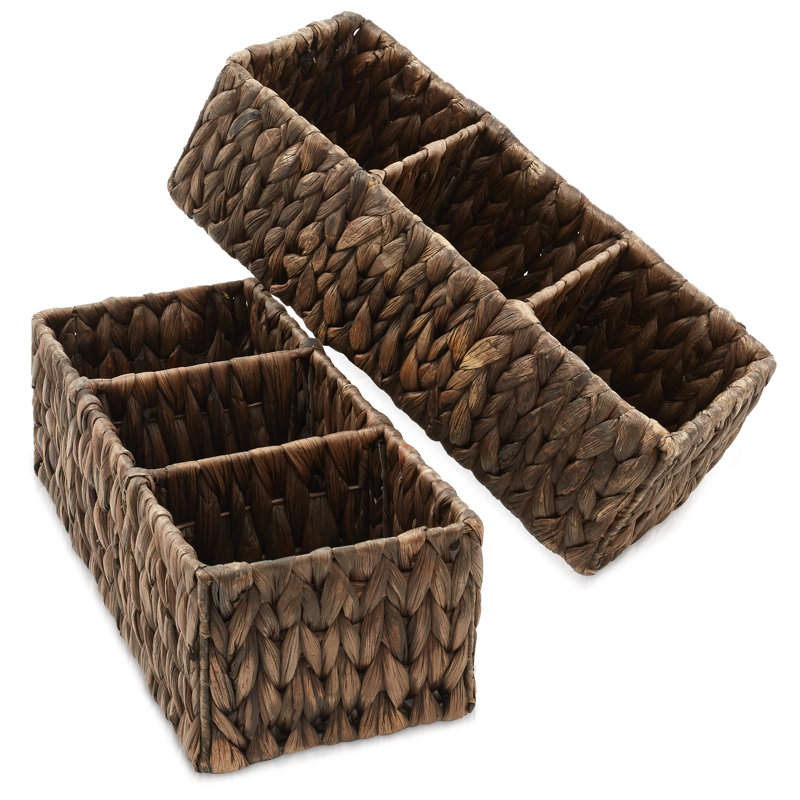 Casafield Seagrass Decorative Basket, Dark Brown