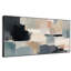 Très grand art mural imprimé sur tissu - Composition abstraite de blocs de couleurs bleus, décor de bureau contemporain - "Assemblage requis du cadre (cadre non fini)"-130842333